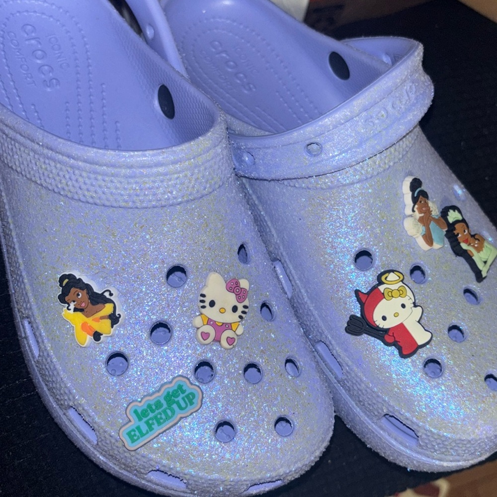Glitter platformm crocs
